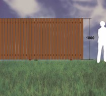 6ft (1.8m) Brown Treated / Slats 100 x 19mm - approx 20mm gap